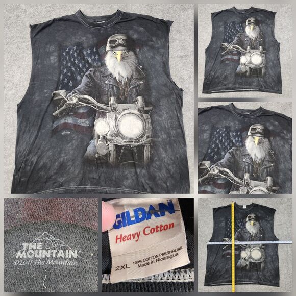 VTG The Mountain Mens 2XL Motorcycle American Eagle Tank Top Sleeveless T Shirt - Picture 1 of 10